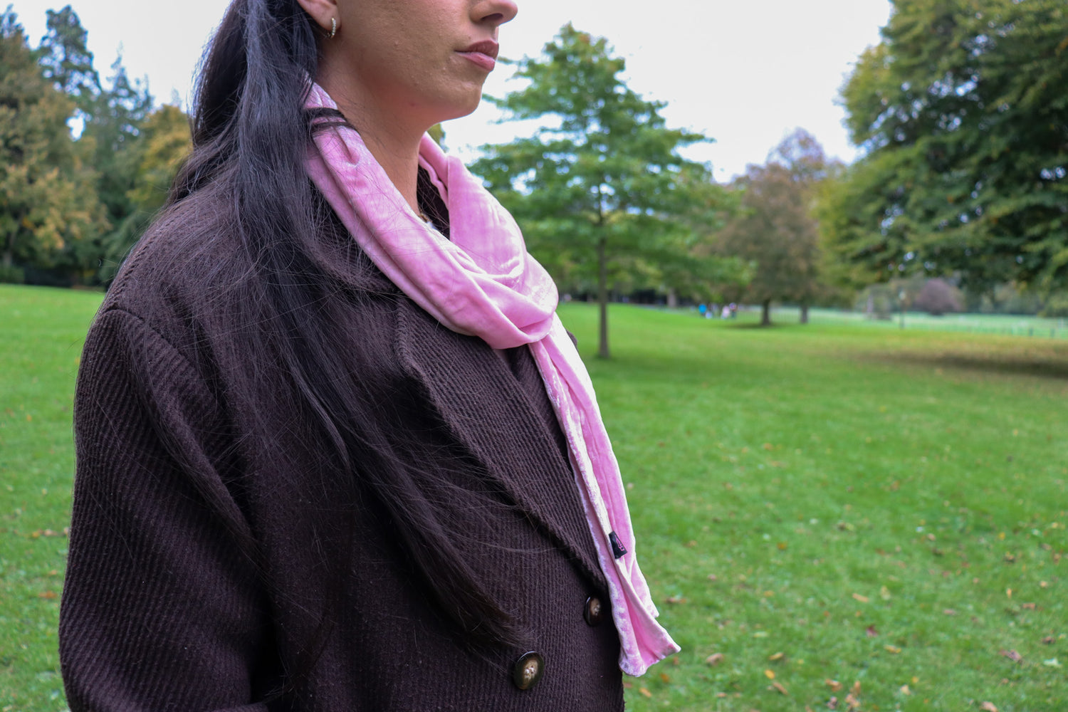 Classic Silk Velvet Scarf Sugar