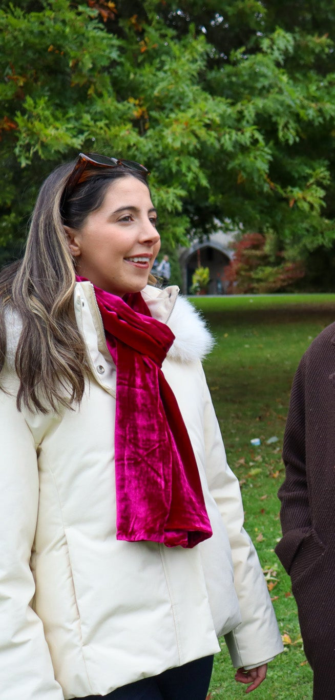 Classic Silk Velvet Scarf New Fuchsia