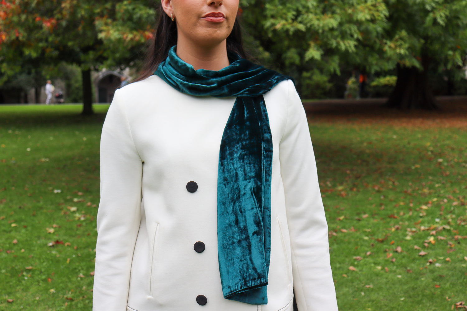 Classic Silk Velvet Scarf Teal