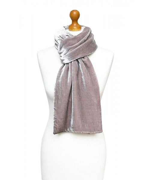 Classic Silk Velvet Scarf Old Rose