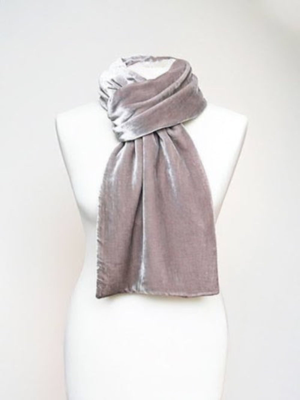 Classic Silk Velvet Scarf Old Rose