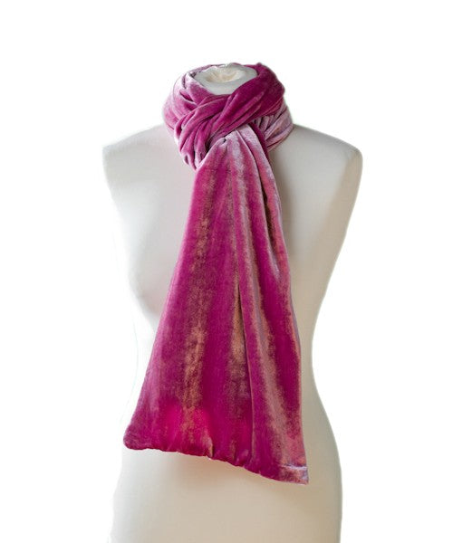 Classic Silk Velvet Scarf Rose
