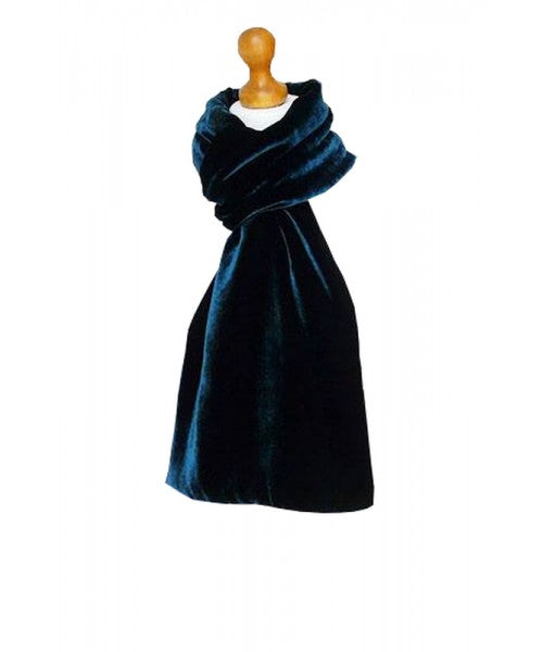 Classic Silk Velvet Scarf Teal