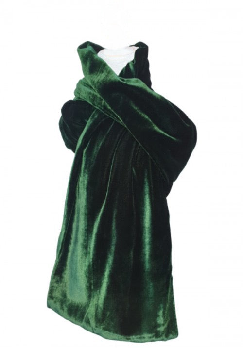 Classic Silk Velvet Scarf Forest Green