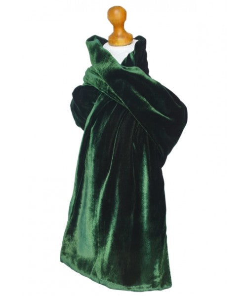 Classic Silk Velvet Scarf Forest Green