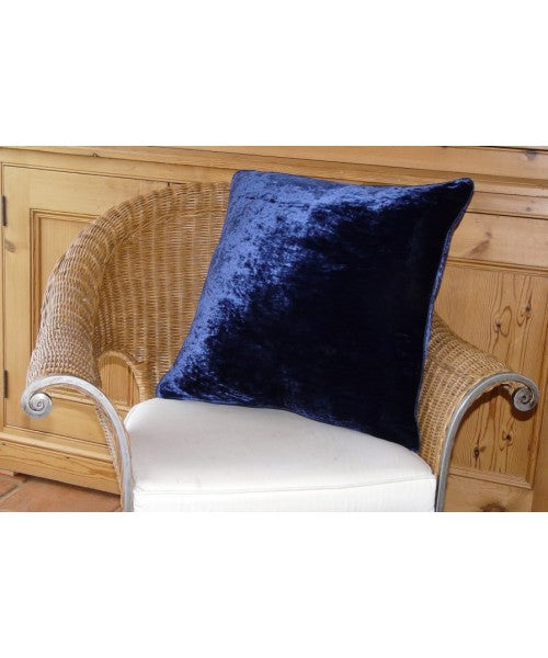 Cushion Silk Velvet Navy