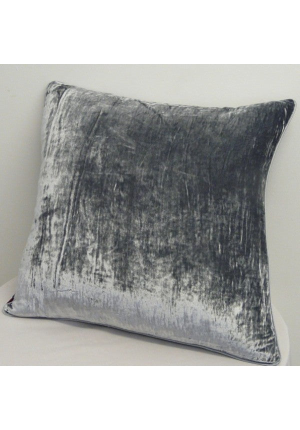 Cushion Silk Velvet Steel