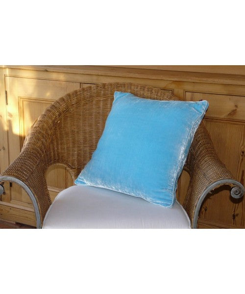 Cushion Silk Velvet Turquoise